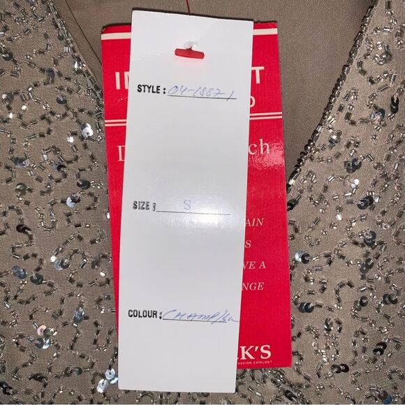 NWT Vintage Champagne Sequin Wrap Women’s 8 Cardigan Jacket Cover Sweater Party - Picture 7 of 10